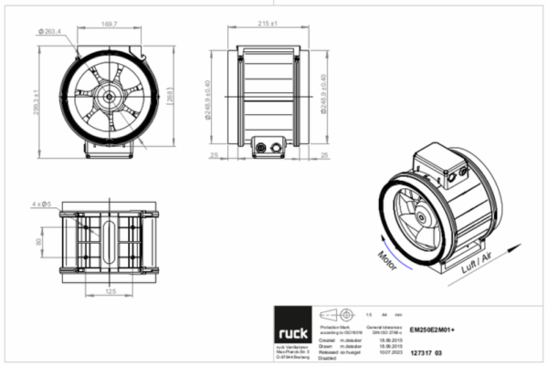 Ruck axial fan / EM 250 E2M 01 / RV-127317 - Image 3