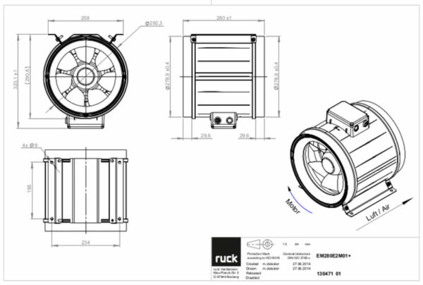 Ruck axial fan / EM 280 E2M 01 / RV-130471 - Image 3