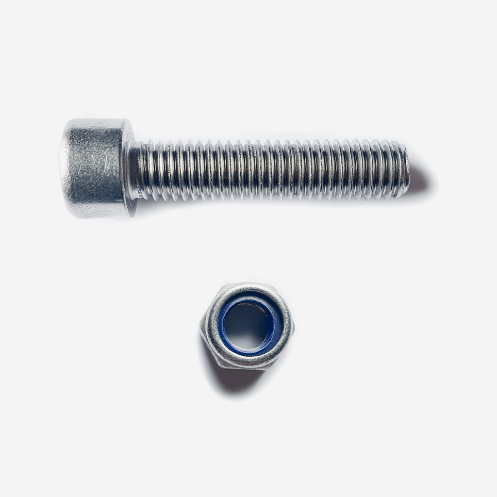 Screws and nuts M8 self-locking, for connecting rollers with brackets - 1000 pieces